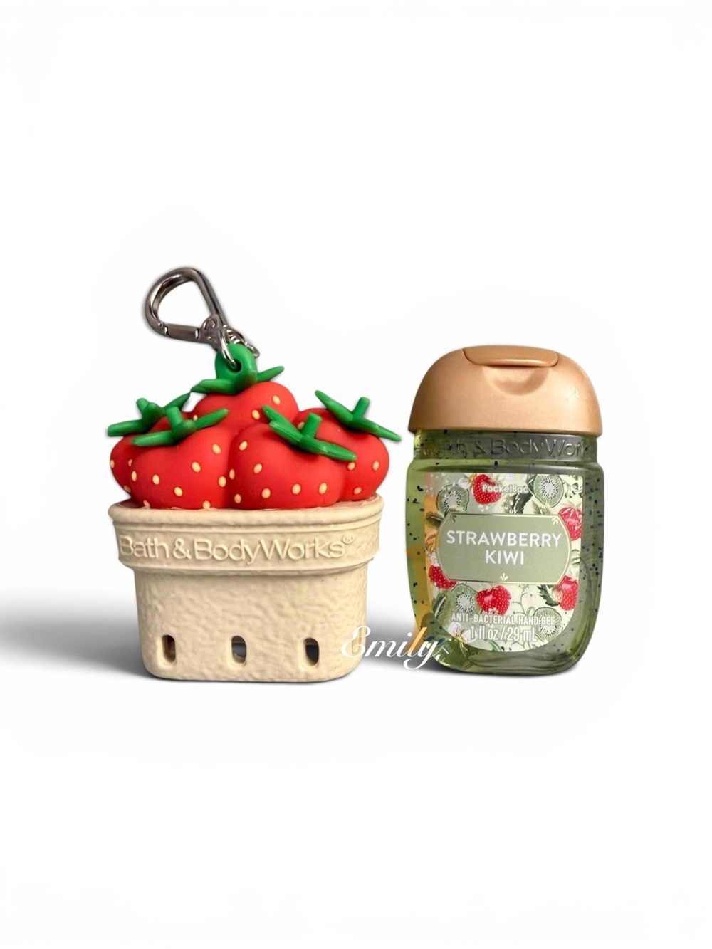 Bath & Body Works BERRY BASKET PocketBac Holder + Strawberry Kiwi Bundle Set